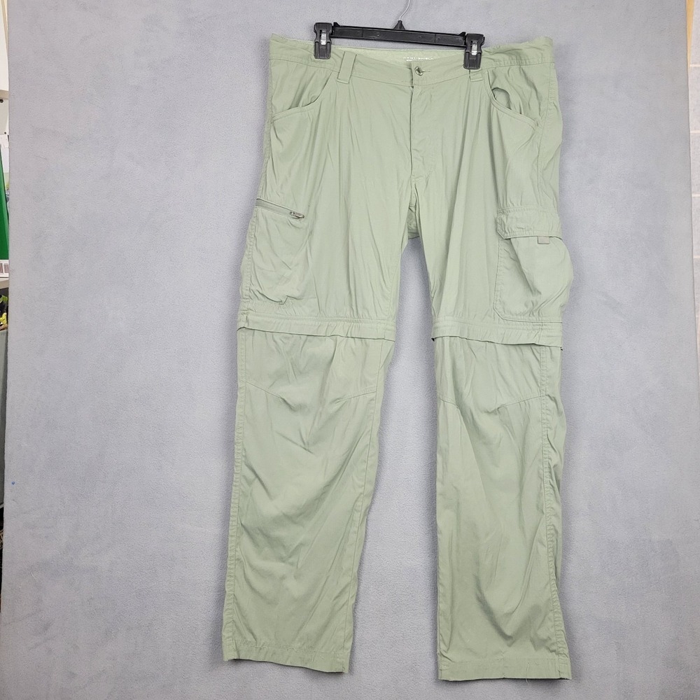 Columbia Sportswear Omni Shield Convertible Pants Men 38x32 Green Hiking Camping